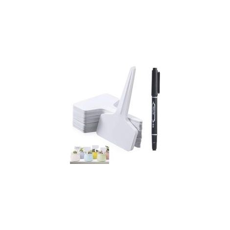 Etiquettes Plantes, Etiquette Semis,60x Etiquette Potager de type T(6 x 10 cm),imperméables étiquettes,Etiquetage Réutilisable-Contenants et Accessoires Pour Plantes. (Blanc120) H670 (1/4)