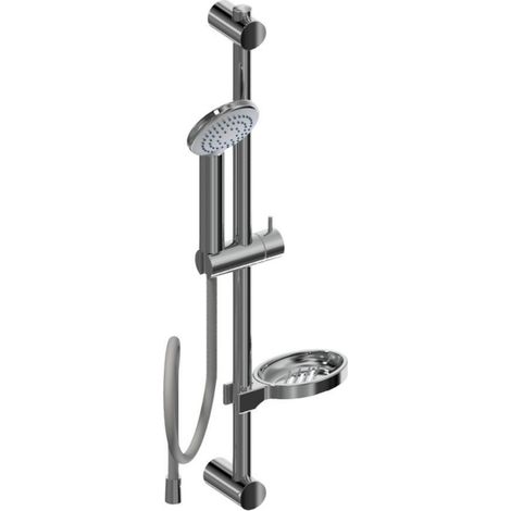 Tirette de douche en ABS avec douchette flexible et porte-savon chromé - Idral 12015 (1/5)