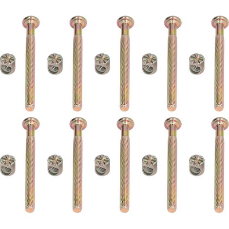 Kit de 10 vis à tête hexagonale creuse M6 en acier inoxydable galvanisé pour lit bébé (M6 x 70 mm) (1/5)