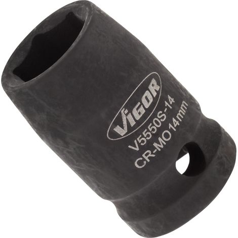 VIGOR Douille à clé à fourche V5550S-14 carré creux 12,5 mm (1/2 pouce) profil hexagonal extérieur 14 (1/4)