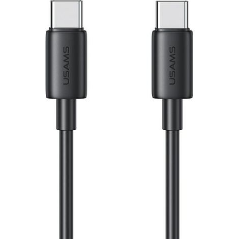 Cable USB-C a USB-C usams de 1 m con carga rápida, color negro. (1/2)