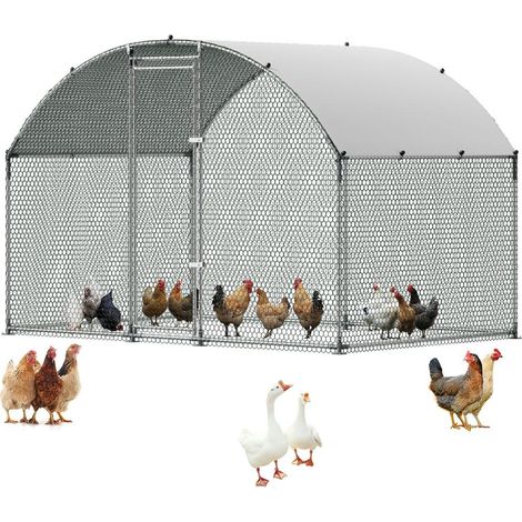 Pour poules, canards et lapins, enclos extérieur pour volailles jardin, cour, ferme, avec toit dôme et porte sécurisée (1/5)