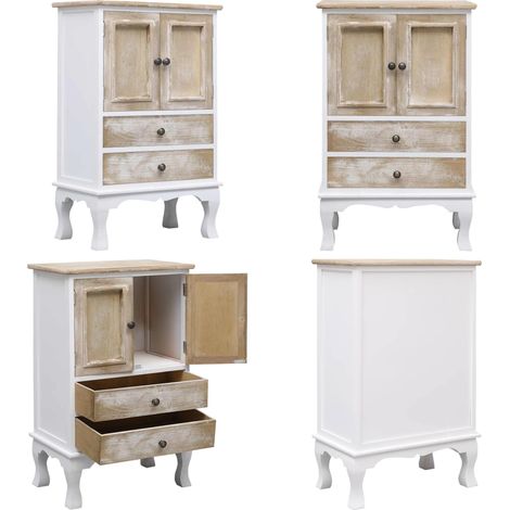 Armoire à tiroirs Blanc 50x30x80 cm Bois - Meuble De Rangement - Buffet Blanc - Armoire À Tiroirs - Meuble Design - Mobilier Intérieur - Home & Living (1/5)