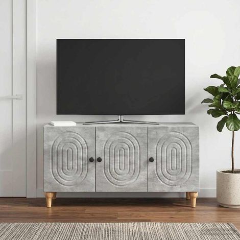 Meuble TV Gris béton 99 x 34,5 x 50 cm Bois d'ingénierie vidaXL (1/5)
