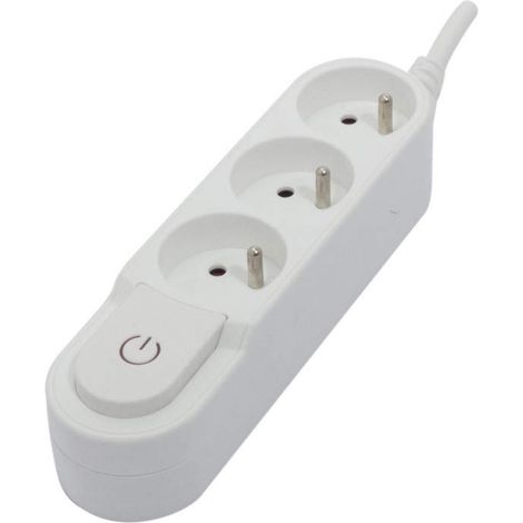 Bloc multiprise 3x16A - 3500W - câble H05VV-F 3x1,5mm² - 3m - Blanc (1/3)