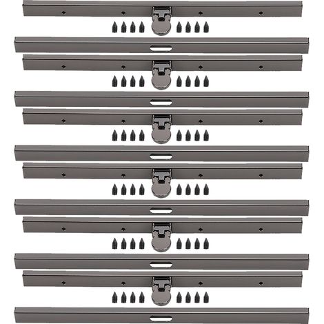 6 Pièces Cadres Métalliques pour Sacs, Accessoires de Monture en Fer Léger 19cm (Gris Acier) (1/5)