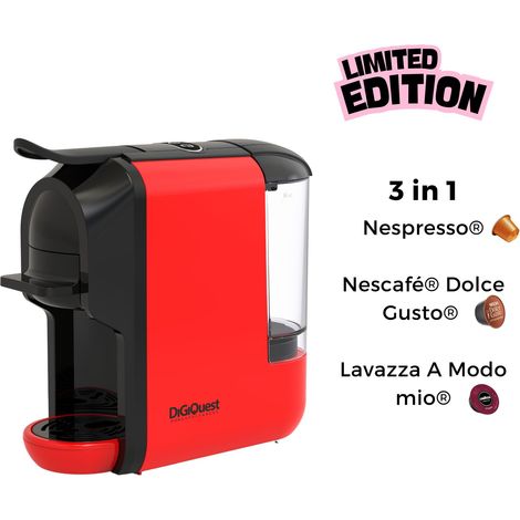 DIGIQUEST LIMITED EDITION Macchina da caffè Multicompatibile COFFY RED Caffè corto e lungo Potenza 1450 W 0,6 Litri 19 Bar Adatta ai gusti di tutti (1/5)