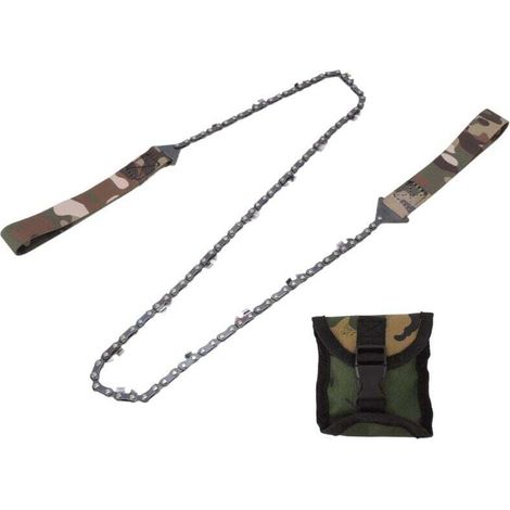 Tragbare Taschenkettensäge mit Paracord-Griff, 91 cm lange, feinverzahnte Säge, handbetriebene Kettensäge, manuelle Baumsäge, Überlebensausrüstung, Klappkette, Handsäge, Gartenwerkzeug