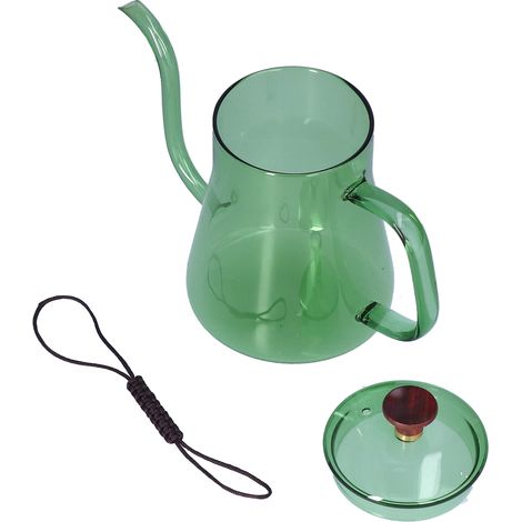 Bouilloire à long bec verseur, grande capacité, résistante à la chaleur, facile à nettoyer, cafetière à longue ouverture, verte (1/5)