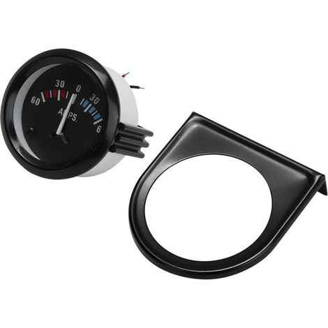 LUCKDANO Jauge Ampèremètre 12V 60-0-60 Ampères avec Affichage rétroéclairé, Haute Précision, Taille de Montage Universelle de 52mm, pour Véhicule, Voiture, Camion. (1/5)