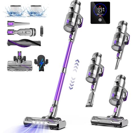 Aspirateur Balai 6 en 1 Sans Fil 500 W, Brosse Anti-Emmêlement, Aspirateur pour Poils d’Animaux, Sols Durs et Voiture (1/5)