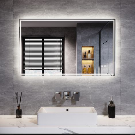 ELEGANT Modern LED Illuminated Bathroom Mirror 1000 x 600mm Sensor + Demister
