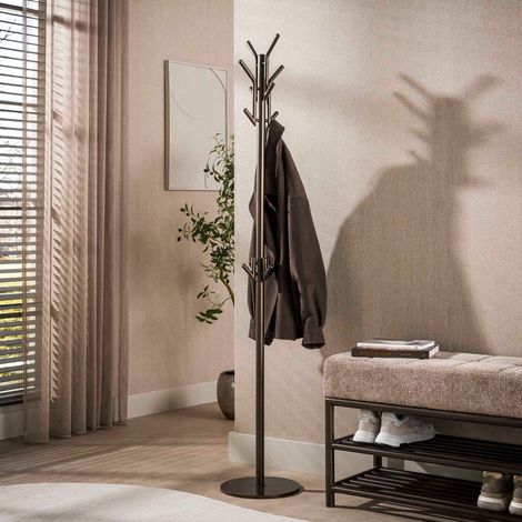 Portemanteau sur pied 30x173 cm en métal bronze - KIJU (1/4)