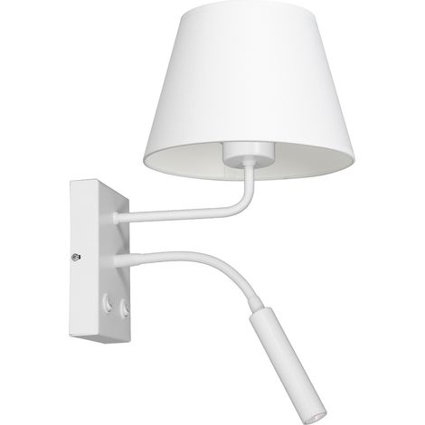 Applique bianca Arden con luce lettura doppio interruttore
