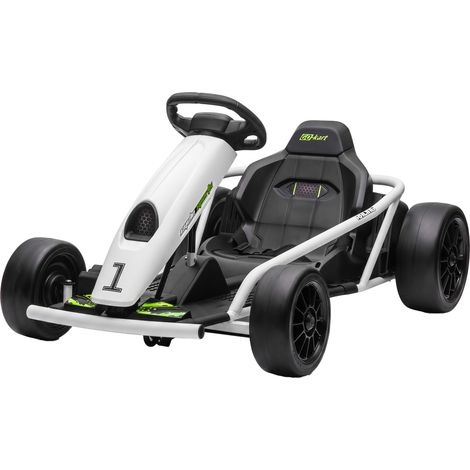 24V Electric Go Kart for Kids, Drift Ride-On Racing Go Kart 2 Speeds, for Boys Girls Aged 8-12 Years Old, White (1/5)