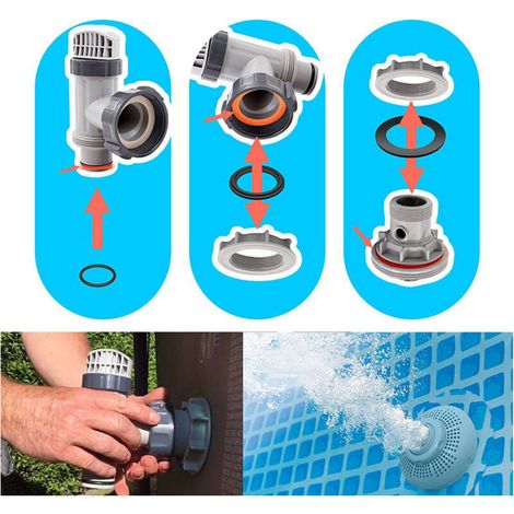 Kit de remplacement de joints et rondelles 25076RP 6 pièces pour valves de pompe Intex - Rubber