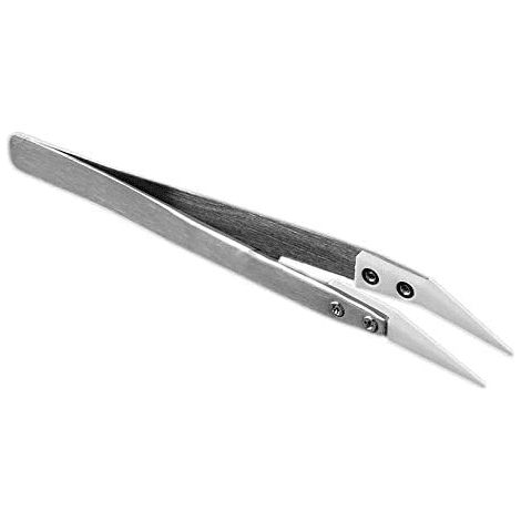 Pinzas acero inox punta ceramica curva resistente al calor v  Gris (1/3)