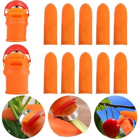 Ensemble Coupeur De Pouce En Silicone Avec Séparateur Et Protège-Doigts Pour Récolte Fruits Et Légumes (1/4)