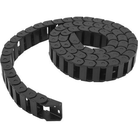 Kabelführungskette aus Kunststoff für CNC-Maschinen mit Endverbinder (Brückentyp), 1 Meter lang, schwarz (1/5)
