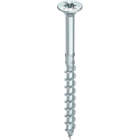 HECO Senkkopf TOPIX-plus 6,0 x 100 mit Frästaschen, HECO-Drive, HD-25, Teilgewinde, verzinkt blau, A3K 100 Stk