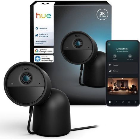 Philips Hue Secure Caméra de Sécurité de Bureau (Noire)