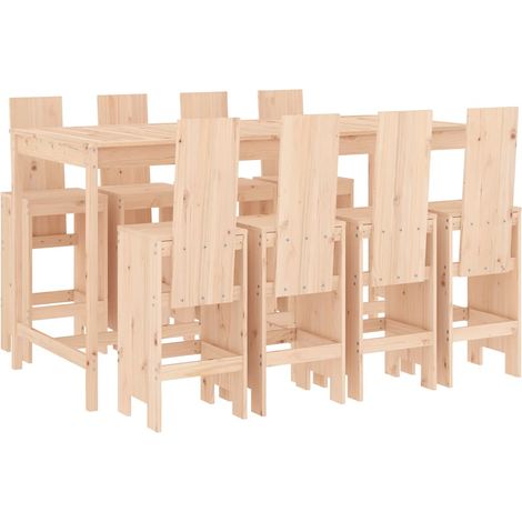 Maison Exclusive - Set de mesa y taburetes altos jardín 9 pzas ma (1/5)