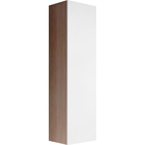 Muebles Bonitos – Armoire murale avec pieds 1 porte – Structure en mélamine mate – Dimensions 40x165x29cm – 4 compartiments – Modèle Eliot – Finition mate blanc