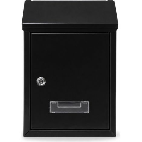 Sicherer Wandbriefkasten mit Schloss aus schwarzem Metall (1/5)