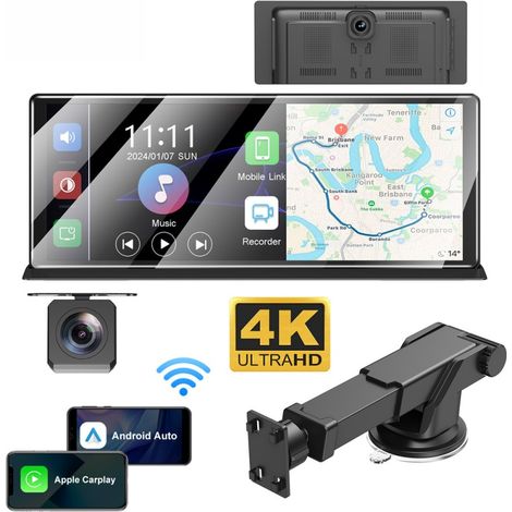 Caméra embarquée portable de 11,3 pouces pour voiture et camion, autoradio CarPlay Android BT DVR et caméra 11.3" (1/5)