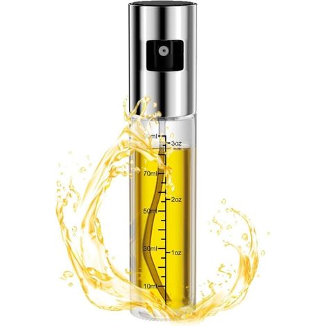 Vaporisateur Huile 100ml Bouteille Rechargeable Transparente avec Échelle pour Cuisson Grillades Pâtes Salades (1/4)