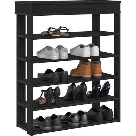 Schuhregal Schwarz 80x30x98 cm Holzwerkstoff
