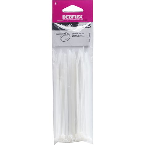 DEBFLEX - COLLIER AUTOBLOCANT 3.6X140 MM INCOLORE SACHET DE 25 - 709052