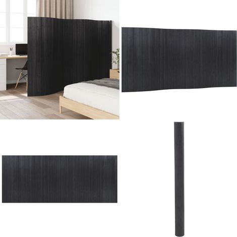 Cloison de séparation gris 165x400 cm bambou - Séparateur De Pièce - Écran De Séparation - Cloison Pliable - Décoration Murale - Bambous - Home & Living (1/5)