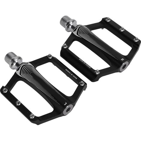 Enlee Fahrradpedale aus Aluminiumlegierung mit DU-Lagern, schwarze Flatpedale für Mountainbikes und Rennräder (1/5)