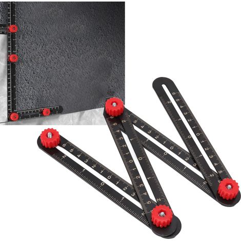 Dekoratives Positionierungslineal, Klapplineal, universelles Positionierungslineal aus Aluminiumlegierung, Fliesenpositionierungslineal, 4-teiliges Klapplineal (1/5)