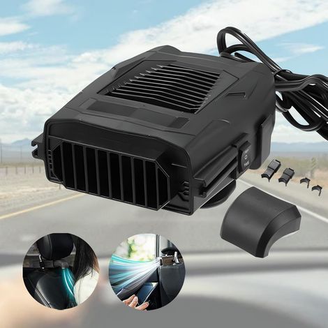 Tragbare 12-V-Autoheizung mit Zigarettenanzünderstecker, 2-in-1-Schnellheiz- und Kühlfunktion, 360°-Drehung, Autoheizungslüfter, Enteisungsfunktion