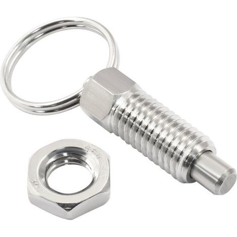 Lot de 6 Poussoirs à Ressort M10x1.5 Inox avec Anneau - Non Verrouillable pour Équipements Industriels Poignée Tirée (1/5)