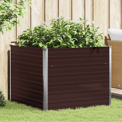 Jardinière surélevée Marron 100x100x77 cm Acier galvanisé (1/5)