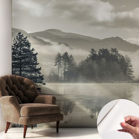 Papier peint autocollant avec imprimé pour décoration intérieure pour rénovation a motif Paysage romantique 250x250 cm (1/5)