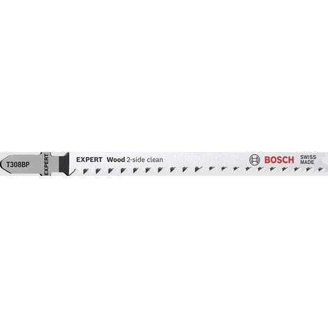BOSCH PROFESSIONAL 3X LAMES DE SCIE SAUTEUSE EXPERT 'WOOD 2-SIDE CLEAN' T 308 BP (POUR CONTREPLAQUÉ, PANNEAU D'AMEUBLEMENT EN BO