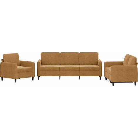 Maison Exclusive - Set di Divani 3 pz Marrone in Velluto