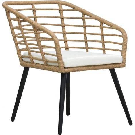Ensemble de bistro 3 pcs Mobilier de jardin Résine tressée Chêne (1/5)