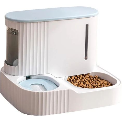 Distributeur automatique de nourriture et d'eau pour chats, gamelle à gravité pour croquettes et abreuvoirs, 2 en 1 (VERT) (1/5)