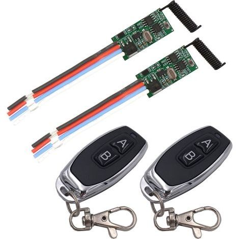 2 Modules récepteurs avec 2 émetteurs interrupteur télécommande sans fil DC 3,6V 5V 12V 24V 30V 2A 1 canal 433Mhz Contrôle radio interrupteur à distance Contrôleur de petite taille (1/5)