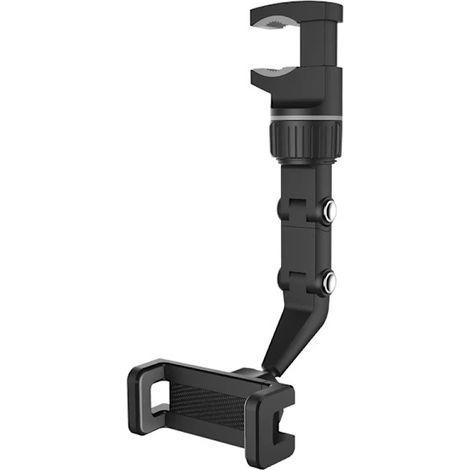 Support de téléphone de voiture, support rotatif à 360°, rétroviseur, navigation GPS, support de téléphone multifonctionnel gris (1/5)