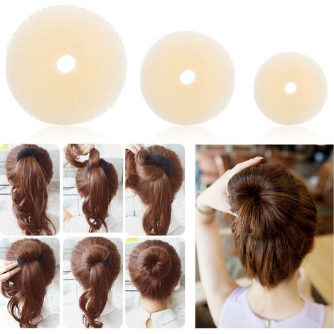Lot de 3 accessoires pour cheveux femme : outils de coiffure, disques pour cheveux, élastiques. (1/5)