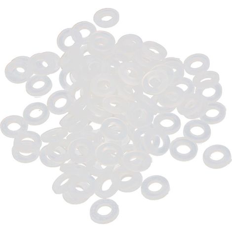100pcs Rondelle Isolant Joint D'étanchéité Nylon Transparent pour Robinet Tuyau 6mm OD 3mm ID 1mm Épaisseur