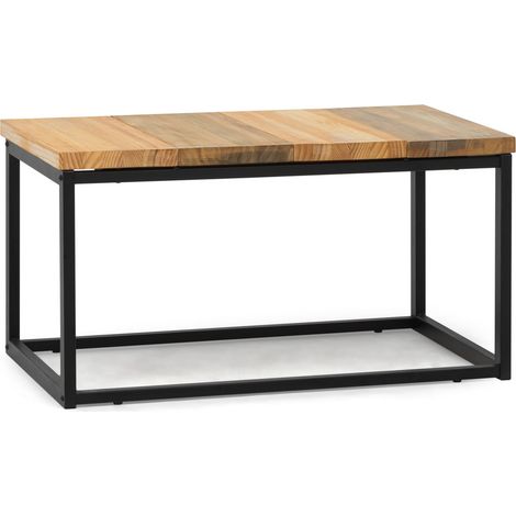 Mesa de Centro Preston Negra 40x80x38cm con tablero de madera maciza de piezas tricolor Box Furniture (1/5)