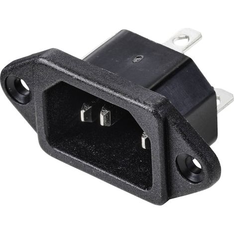 TRU COMPONENTS TC-10088412 Connectique pour appareils réfrigérants C14 embase mâle Nombre total de pôles: 3 10 A noir 1 pc(s) S559722 (1/3)