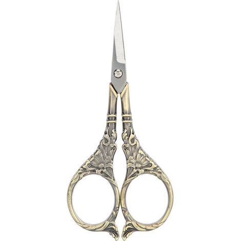 Paire de ciseaux rétro européens pour broderie DIY, outil artisanal ancien, créatif et élégant, finition bronze, modèle B01-003-00124 (1/5)